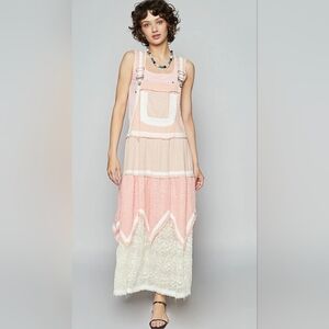 💋POL Blush and Cream Textured Dress💋